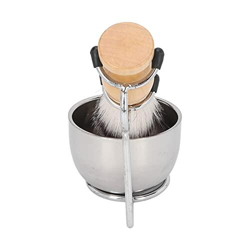 Kit de Cuenco de Afeitar, Kit de Brocha de Afeitar de Roble ABS Portátil Resistente a los Impactos para el Cuidado Facial para la Barbería de los Hombres para el Hogar