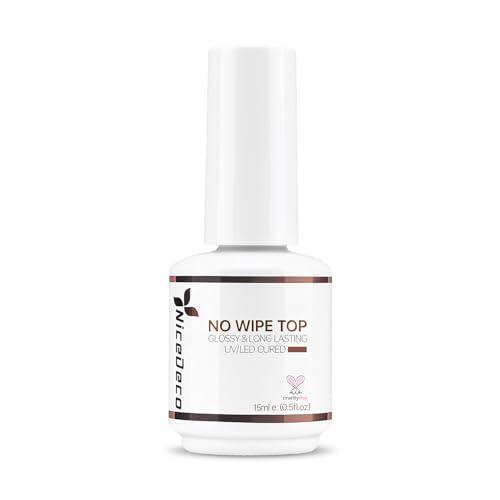 Nicedeco No Wipe Top Coat Semipermanentes Esmaltes Semipermanentes para Uñas Capa Superior UV LED Soak Off Uñas De Gel 15ml