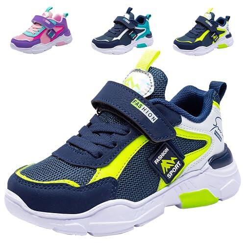 Zapatos Niñas 30 Infantil Zapatillas Sneakers Tenis Running Ligeras Baloncesto Deportivos Walking Shoes Al Aire Calzado Trekking Ligero Transpirables Unisex Azul Verde