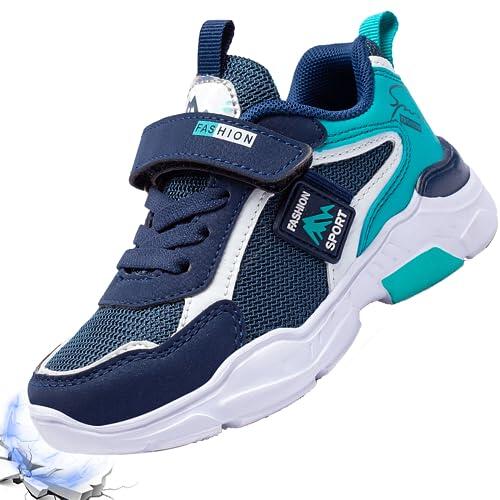 Zapatillas de Niños 26 Zapatos de Correr Niñas Deportivas Shoes de Running Niño Ligeras Baloncesto de Walking Niña Transpirable Sneakers Trekking Calzado Deportivo Azul