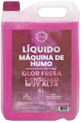 PLANTAWA Líquido Máquina de Humo Alta Densidad 5 L Aroma Fresa | Fluido para Máquina de Humo Profesional | Niebla Densa y Duradera | Ideal para Fiestas, Halloween y Eventos