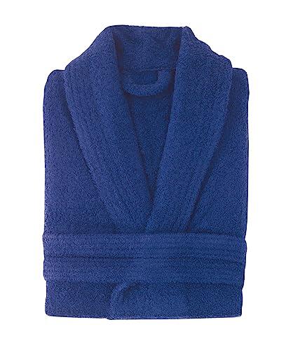 NH NOVOTEXTIL HOGAR Albornoz de baño de Algodón cardado sin capucha. 100% Algodón premium Densidad 450gr. Tejido ultra suave y absorbente. Tamaños S, M, L, XL y XXL (XXL, Marino)