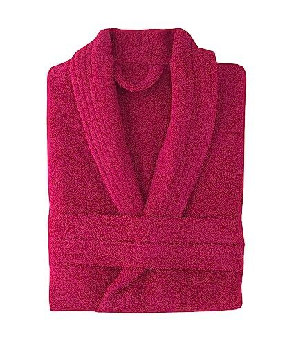 NH NOVOTEXTIL HOGAR Albornoz de baño de Algodón cardado sin capucha. 100% Algodón premium Densidad 450gr. Tejido ultra suave y absorbente. Tamaños S, M, L, XL y XXL (M, Fucsia)
