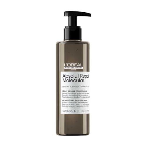 L’Oréal Professionnel, Sérum Profesional con Aclarado, Absolut Repair Molecular, Tratamiento Molecular Instantáneo, Protector Solar Cabello, Pelo Seco y Dañado, Sin Sulfatos, Repara Daños, 250 ml