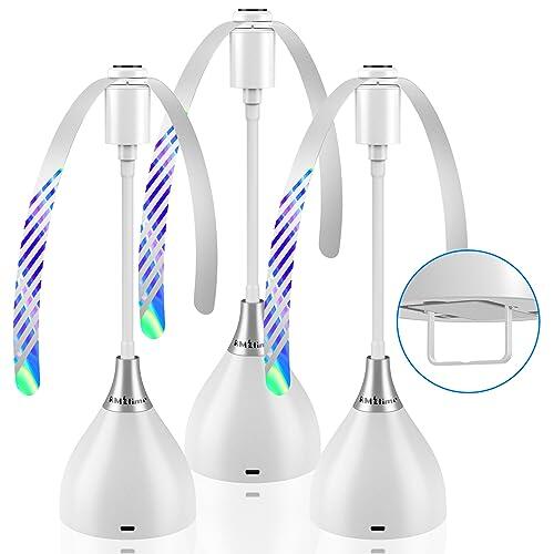 Ventilador Repelente de Moscas 3PCS AMZtime Ahuyentador de Moscas de Mesa Se Puede Suspender para Repeler Eficazmente Moscas e Insectos, Adecuado para Picnics, Patios - Blanco