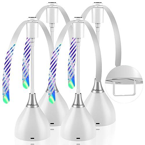 Ventilador Repelente de Moscas 4PCS AMZtime Ahuyentador de Moscas de Mesa Se Puede Suspender para Repeler Eficazmente Moscas e Insectos, Adecuado para Picnics, Patios - Blanco