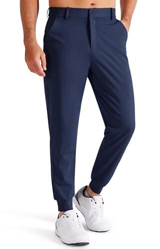 Libin Pantalón de Golf para Hombre Jogging Pantalones Chandal Elásticos en 4 Direcciones Trabajo Deportivos Casuale con Bolsillo, Azul Marino M