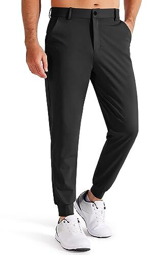 Libin Pantalón de Golf para Hombre Jogging Pantalones Chandal Elásticos en 4 Direcciones Trabajo Deportivos Casuale con Bolsillo, Negro L