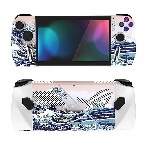 PlayVital 2 Kits de Calcomanía Protectora de Piel para ROG Ally - Accesorios Pegatinas Personalizadas, Adhesivo de Vinilo, Skin Decal para Consola de Juego Portátil (La Gran Ola)