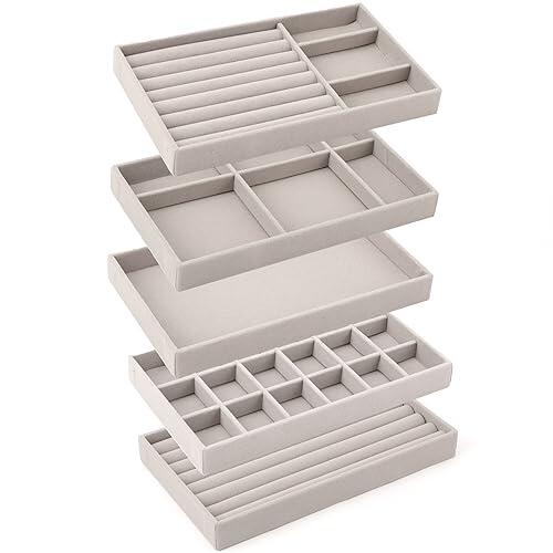 Domkan Organizador Joyas Cajon,Schmuck Organizers,Schmuckaufbewahrung Schublade, Schmuckeinsatz für Schubladen,porta joyas organizador Stapelbar,Zum Aufbewahren und Präsentieren Schmuck
