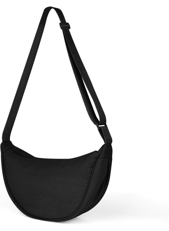 Aucuu Bolso Bandolera Para Mujer, Media Luna Impermeable Bolso Bandolera Nylon, Casual Ligero Bolsa Crossbody Mujer con correa de hombro ajustable, para Viaje, Compras, Escuela, Oficina