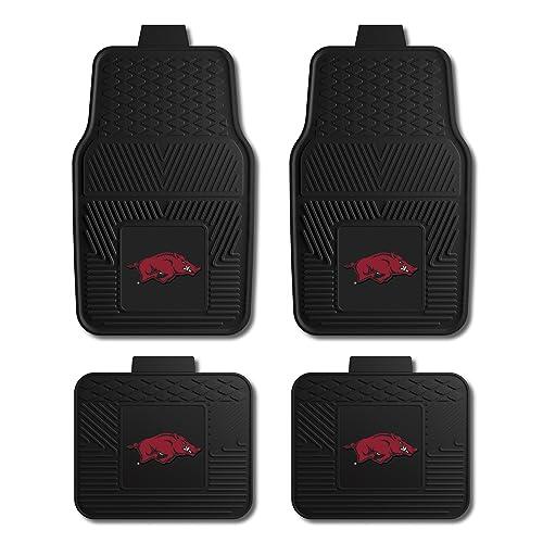 Fanmats University of Arkansas Razorbacks - Juego de 4 Alfombrillas para automóvil, SUV, camionetas, protección para Todo Tipo de Clima, diseño de depósito Profundo, Ajuste Universal, Logotipo del