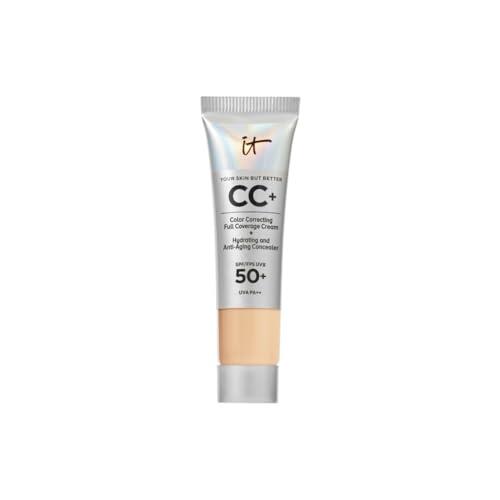 IT Cosmetics, Base de Maquillaje, Tratamiento Antiedad e Hidratante con SPF50+, Cobertura Total, Acabado Natural, 12 Tonos Disponibles, Medium, YSBB CC+, 12ml