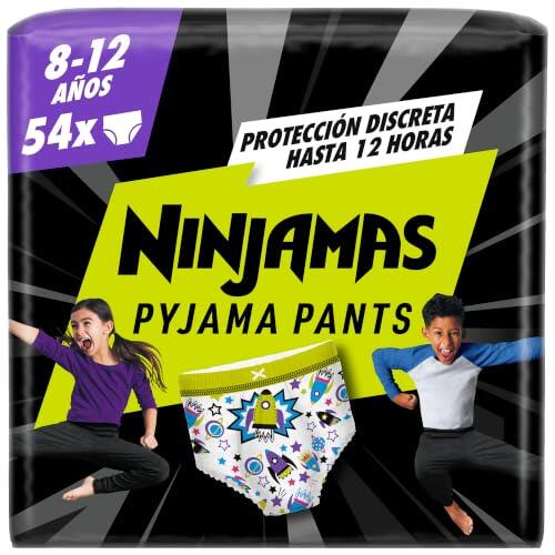DODOT Ninjamas Pañal Branguita Para Pijama Con Naves Espaciales, 54 Pañales De Pijama, 8-12 Años, 27kg-43kg, Protección Contra Fugas Toda La Noche