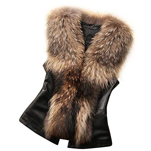 Abrigo de piel sintética corto: chaqueta de cuero con pelo para mujer, abrigo de piel, chaleco de piel sin mangas, abrigo de piel negro corto, chaleco de piel, chaqueta corta, chaqueta de piel