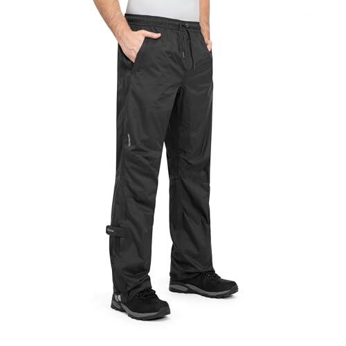Höhenhorn Pluvia - Pantalones de lluvia para hombre, impermeables, pantalones de exterior transpirables con bolsa de transporte, Negro, XL