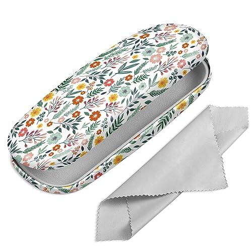 FINTIE Funda Gafas Rigida, Portátil Cuero y Sintético Estuche Gafas Rigido con Pañuelo Limpia Gafas para Mujeres y Hombres