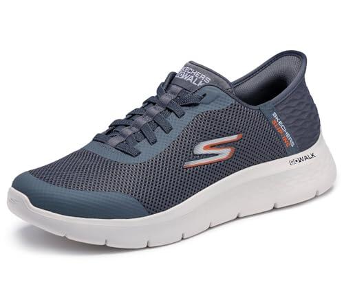 Skechers Hombre Go Walk Flex Hands Up Slip-In ENTRENADOR, Grey Textile/Synthetic, 45 EU