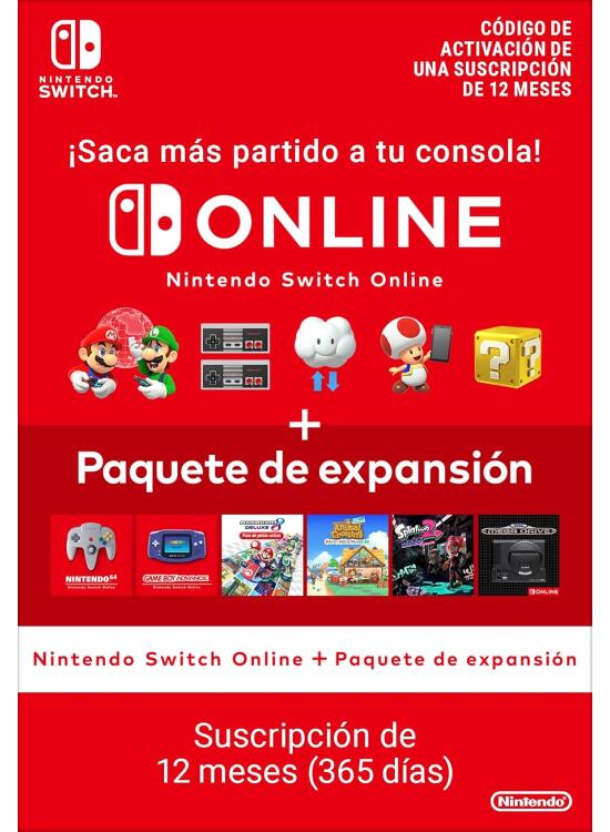 Nintendo Switch Online + Paquete de expansión (Suscripción individual) - Standard | Nintendo Switch - Código de descarga