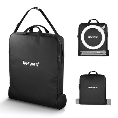 NEEWER RU-009 - Bolsa de transporte para anillo de luz de 45,7 cm con bolsa de almacenamiento separada, extensible para trípode de soporte de luz plegado, 60 x 58 cm, bolsa protectora ligera de nailon