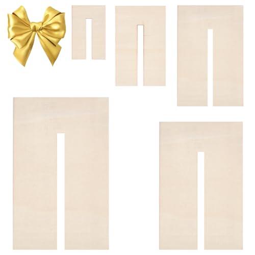 BENECREAT 5 Uds. Plantillas para Hacer Arcos, Tableros de Pajarita de Madera, Herramienta de Costura Artesanal para Hacer Lazos de Cinta, Lazos para el Cabello, Lazos de Regalo, Ranura: 8 mm