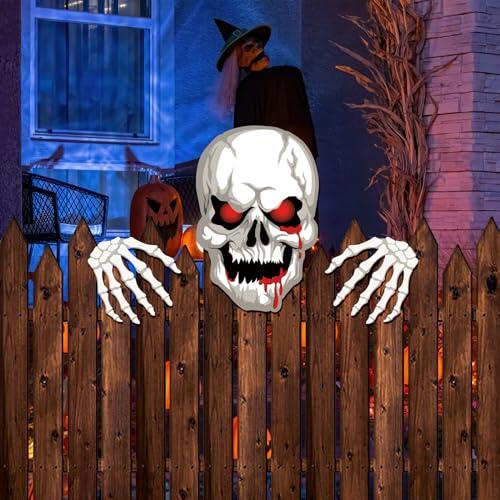 Transforma tu jardín este Halloween con la decoración de esqueleto Pwsap