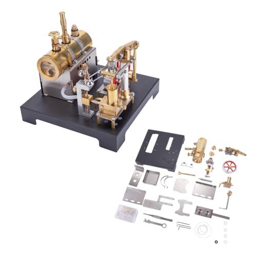 JANTY Retro - Kit de Modelo de Motor de Vapor de Metal, 84 Piezas de Caldera Horizontal de vacío con regulador centrífugo de combustión, Obras de Arte, Experimento científico, Juguetes educativos,