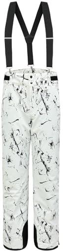 BenBoy Pantalones de Nieve Ski Impermeables Termicos Mujer Calentar Pantalones Escalada Senderismo Esquiar Softshell Invierno HXK7441W-White-M
