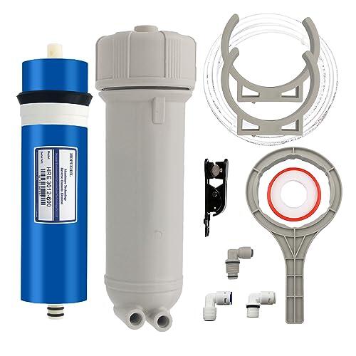 MOPUEHEL Membrana RO de 600 GPD con juego de carcasa de membrana de ósmosis inversa, kit de reemplazo de filtro de ósmosis inversa, juego de carcasa de membrana RO para sistema de agua RO DIY y