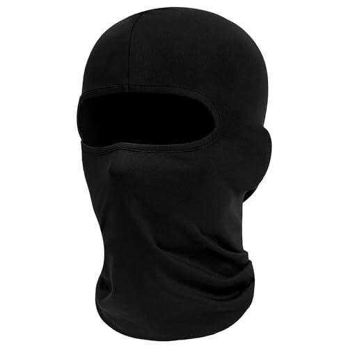 AMFUN Máscara de pasamontañas, Bufanda de Verano para el Cuello, Pasamontañas para Bicicleta Motocicleta, Balaclava para Deportes al Aire Libre, para Motocicleta Hombre y Mujer-1pcs Negro
