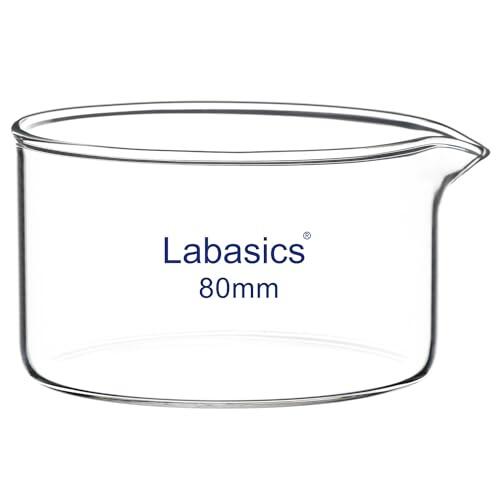 Labasics Placa de Cristalización con Pico y Borde Resistente, Diseño de Paredes Gruesas en Vidrio de Alto Borosilicato Placas de Cristalización Reutilizables para Cristalización y Evaporación