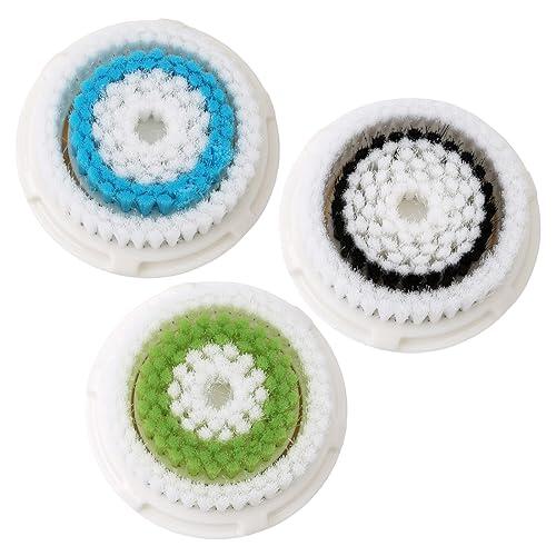 TECKI 3 Piezas Cepillo de Limpieza Facial - Cabezal de Repuesto para Cepillo de Limpieza Facial Eléctrico, Herramientas de Limpieza para Limpieza Facial Profunda Eliminación del Acné Masaje Facial