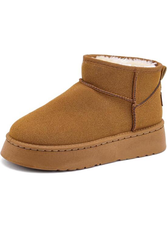 Botas Mujer Invierno Con Peluche Forro Nieve Impermeable Antideslizante Con Pelo De Estar Por Casa Interior Exterior Botines