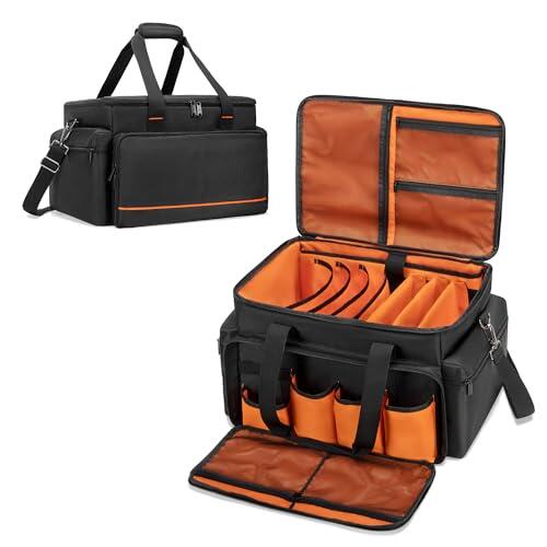 Trunab Bolsa Organizadora para Cables de DJ con Divisores Ajustables, Funda para Portátil de 15.6'', Bolsa de Transporte para Músicos Viajeros, Equipos de DJ, Instrumentos Musicales y Accesorios