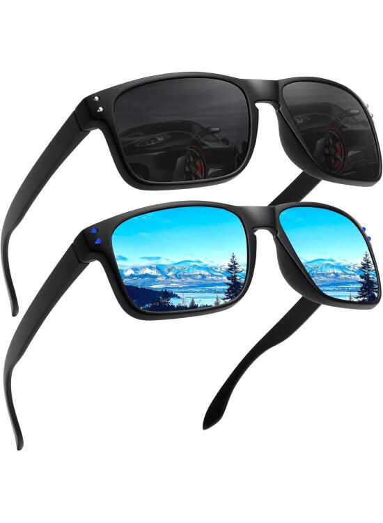 LEDING&BEST Gafas de sol Polarizadas Para Hombre Mujer/Gafas casuales Golf pesca Deportes al aire libre con protección UV marco TR90 Gafas de sol