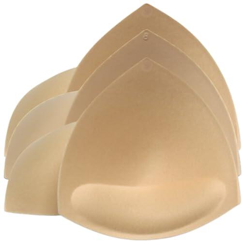 Relleno Sujetador Push up (3 pares). Almohadillas Sujetador Invisible Que Realzan los Pechos. Relleno Sujetador Deportivo, Bikinis, Lenceria, Mastectomia. 3 Efecto Bra. ALBURANⓇ (Beige)