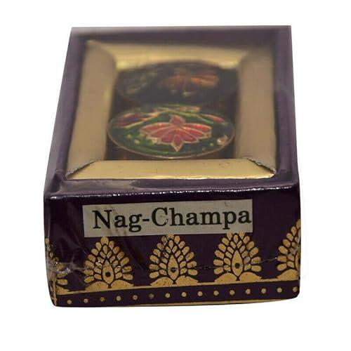 Perfume sólido natural Chakra Nag-Champa para mujeres y hombres, hecho a mano con aceites esenciales, vegano y de larga duración, 4 g