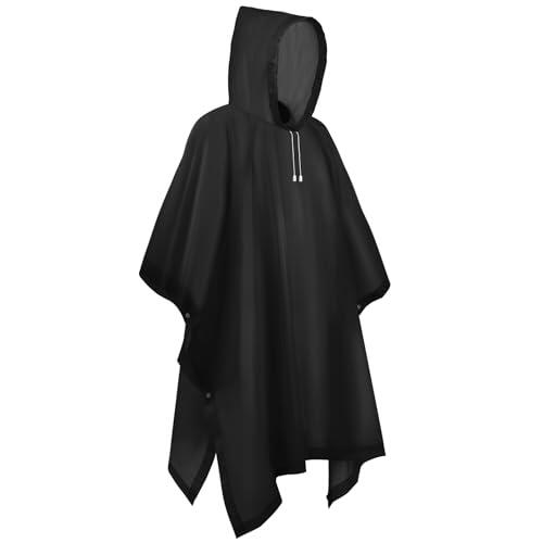 flintronic Poncho de Lluvia Impermeable con Capucha, Reutilizable y Ligero para Viajes y Exteriores - para Hombre y Mujer
