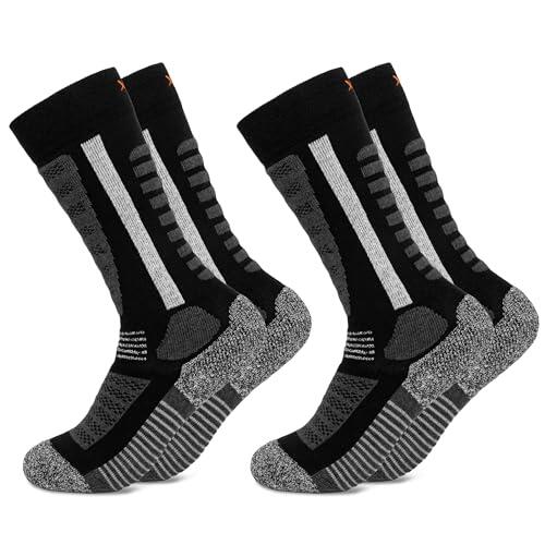 Occulto 2 pares calcetines de esqui para niños y niñas (modelo: Charlie) negro 35-38