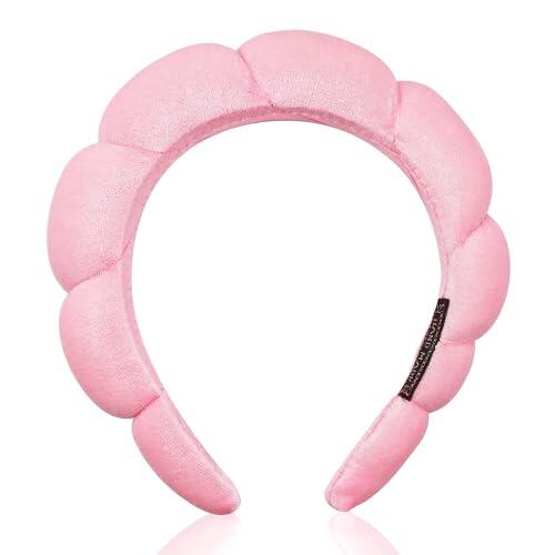 DRESHOW Diadema Spa para Mujeres Diadema con Esponja para Lavarse la Cara Nubes Suave Tejido de Rizo Diademas para el Cuidado de la Piel Maquillaje