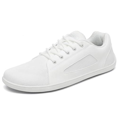 SAGUARO Unisex Barefoot Zapatillas Luck Ⅰ- Minimalistas Hombre Mujer Punto Zapatos Descalzos Exterior Zapatillas Trail Running Flexibles Pies Anchos Fitness para Zero Drop Soles Blanco,GR.39