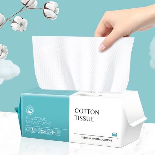 Toallas desechables Algodon, 100 Toallas Desechables Faciales, Toallitas Faciales Desechables Biodegradables para Cara, Cuidado piel, Desabrochos maquillaje, Toallitas Faciales Y Limpieza Facial