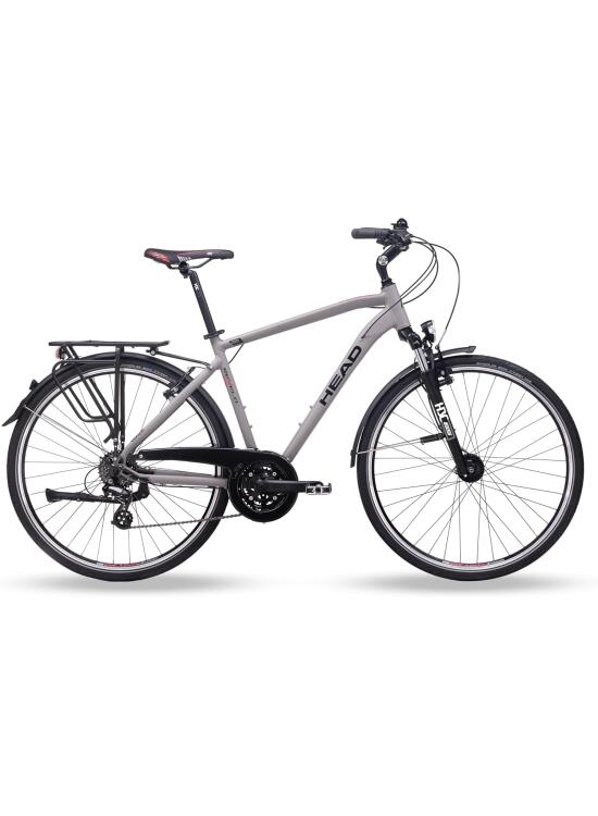 HEAD Unisex – Bicicleta de Trekking Revelo 1.0 para Adultos, Color Gris Mate y Rojo, 59