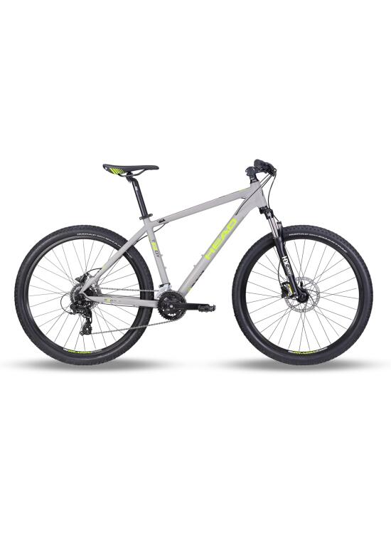 HEAD Unisex – Bicicleta de montaña Troy 2.0 para Adulto, Color Gris Claro Mate/Verde, 46