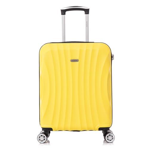 RAYKONG Maleta de Cabina ABS 55x40x20cm (40L) - Maletas de Viaje Pequeñas Ligeras 20 Pulgadas - Amarillo