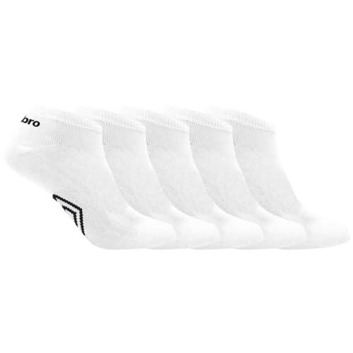 Umbro Calcetín Hombre – Lote de 5 calcetines deportivos para hombre, antideslizamiento, blanco, 43-46 Taille courte