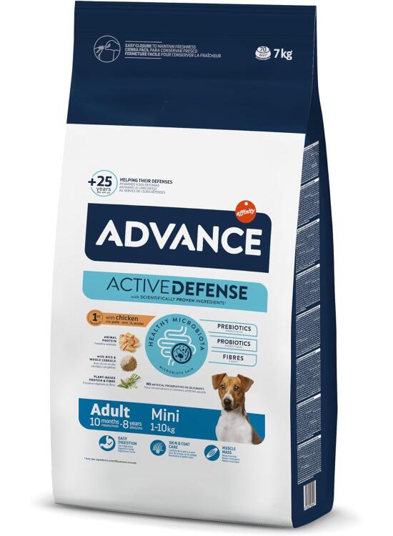 Advance Mini Adult Chicken, Pienso para Perros Adultos de Razas Pequeñas con Pollo, 7kg