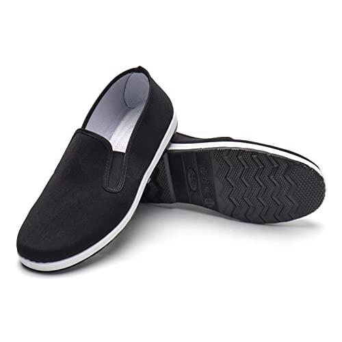 Zapatos de Tai Chi y Kung Fu de Lona Tradicionales Chinos, Artes Marciales de Beijing, Suela de Goma Negra Unisex