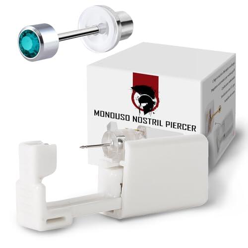KIT de perforador Pistola desechable estéril para hacer aretes con hisopos con alcohol y marcador fácil de usar en casa Adecuado para mujeres y hombres para oreja y hélice WARRIOR 6 piezas