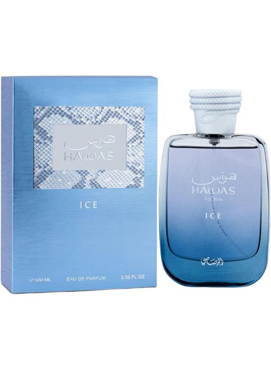 RASASI Hawas Ice Eau De Parfum Spray para hombre, 3.4 onzas